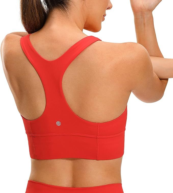 CRZ YOGA Ulti-Dry High Neck Longline Sports Bra for Women - Racerback Padded Workout Yoga Bras Wi... | Amazon (US)