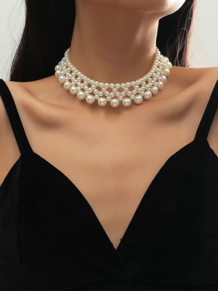 Faux Pearl Layered Necklace | SHEIN