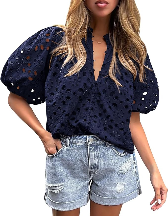 PRETTYGARDEN Summer Tops Dressy Casual Blouses Shirts | Amazon (US)