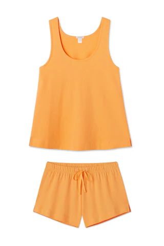 Pointelle Pajama Shorts Set in Tangerine | Lake Pajamas