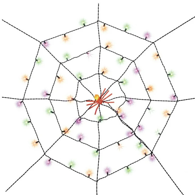 Halloween 50-Count Multi-Color LED Spider Web Lights, 5', by Way To Celebrate | Walmart (US)