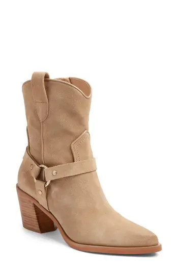 Dolce Vita Kenzen Western Harness Boot in Dark Taupe Suede at Nordstrom Rack, Size 5.5 | Nordstrom Rack