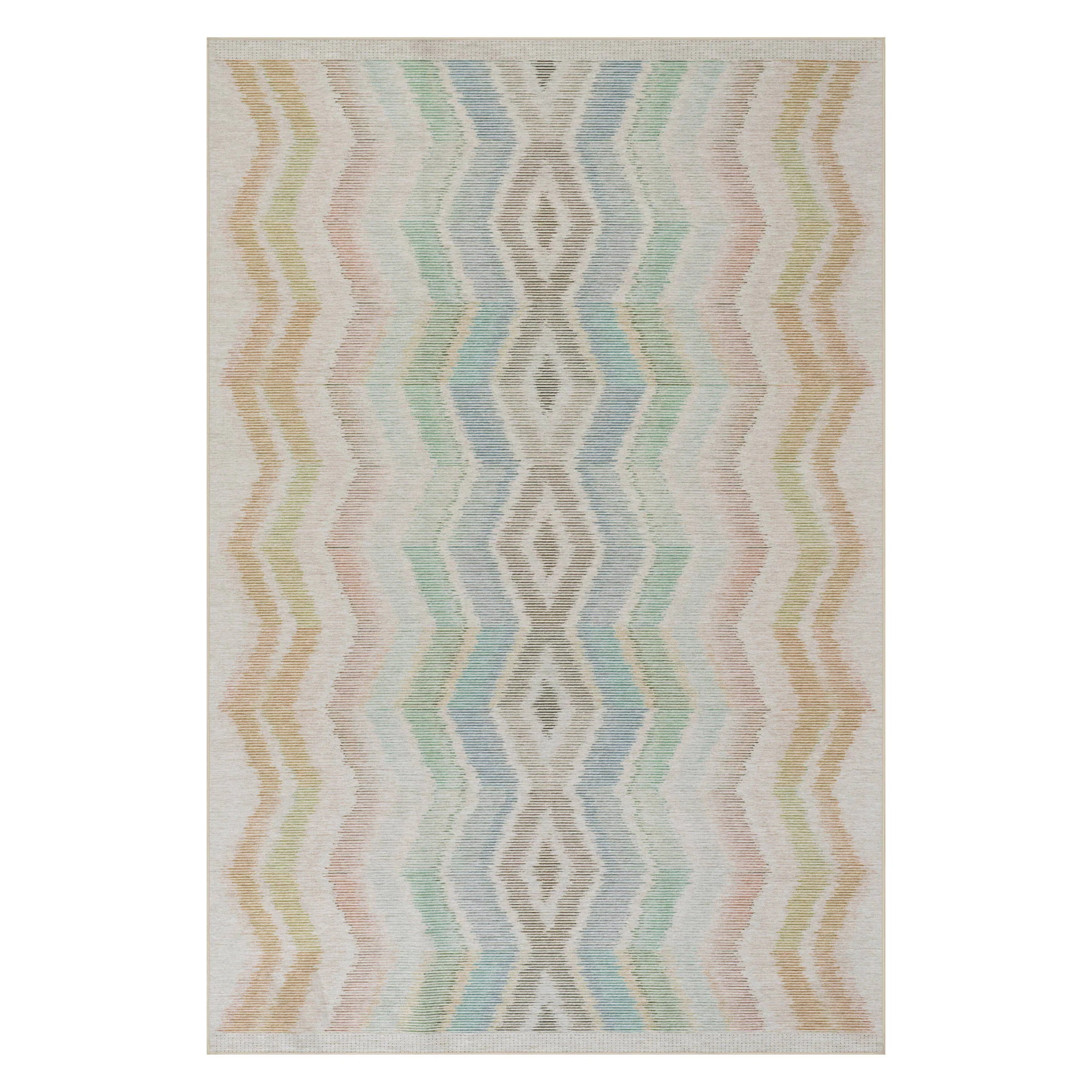 Zarek Novelty Chevron Machine Washable Rug | Multi | Annie Selke