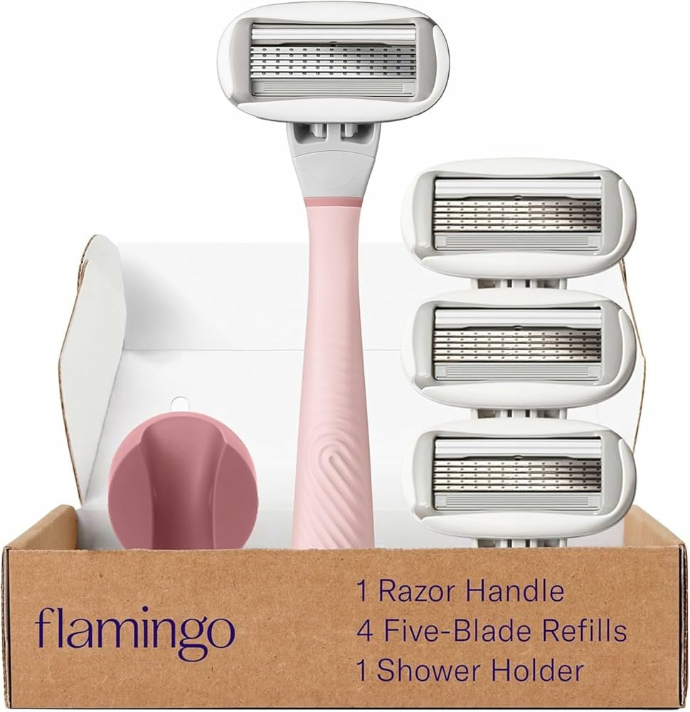 Flamingo Shaving Razor Set for Women - Original Razor Handle, 4 Blade Refills, and Shower Holder ... | Amazon (US)