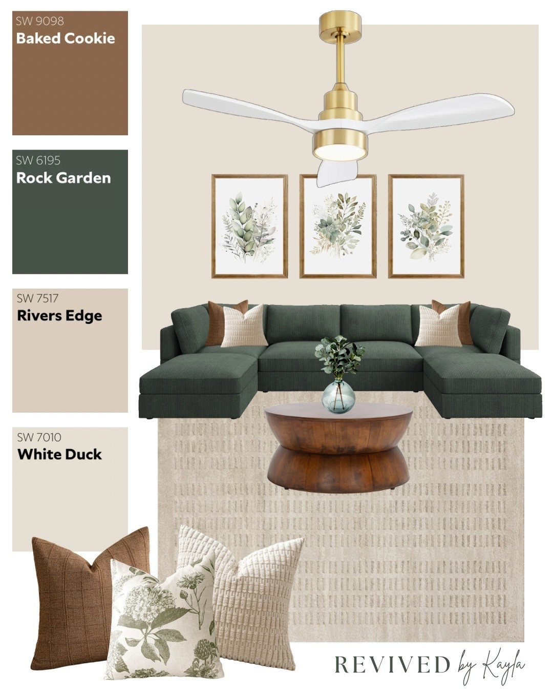 Green and brown living room design mood board 🌿🤎

#livingroom #livingroommakeover #homedesign #homedecor #roomdesign #roomdecor #interiordesign #homeinspo #roommakeover #moodboard #paintcolors #sherwinwilliams #wayfair #amazon #amazonhome #home 

#LTKHome