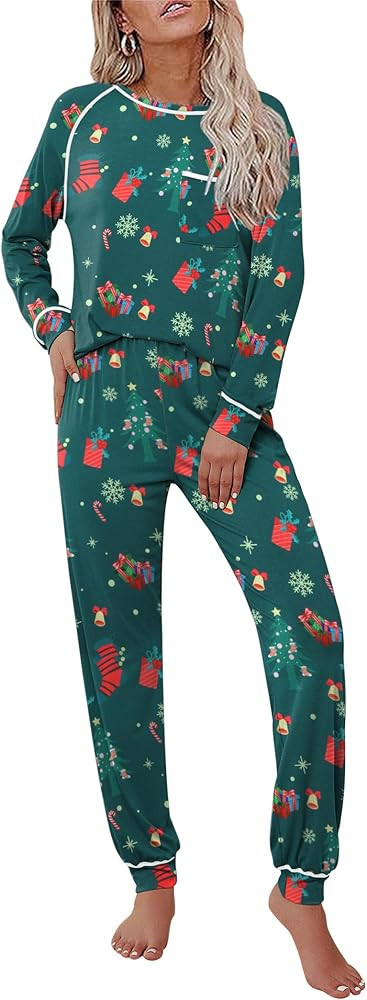 Ekouaer Pajamas Set for Women Soft Long Sleeve Pjs Sets Cotton Sleepwear Loungewear S-XXL | Amazon (US)