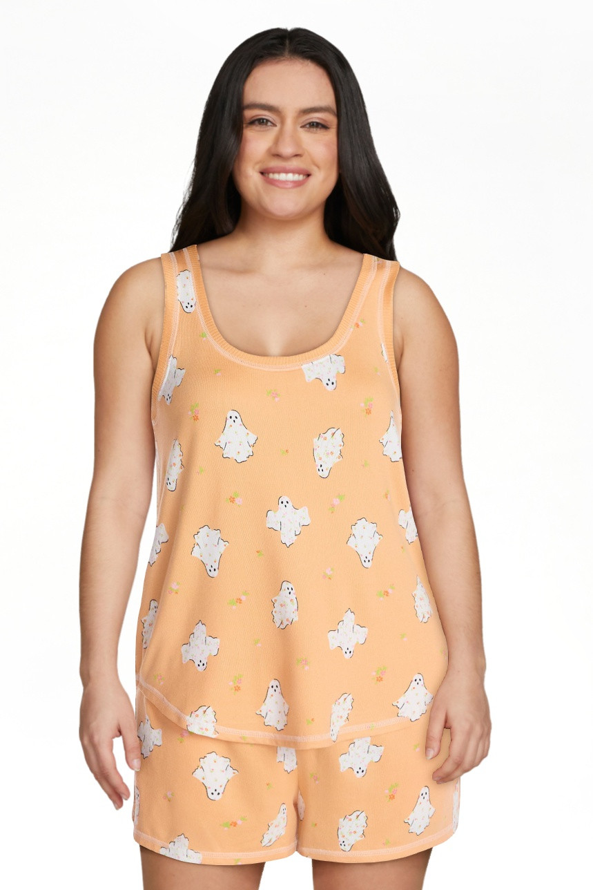 Halloween Women's Hacci Knit Tank Top and Shorts Pajama Set from Way to Celebrate, 2-Piece, Sizes... | Walmart (US)