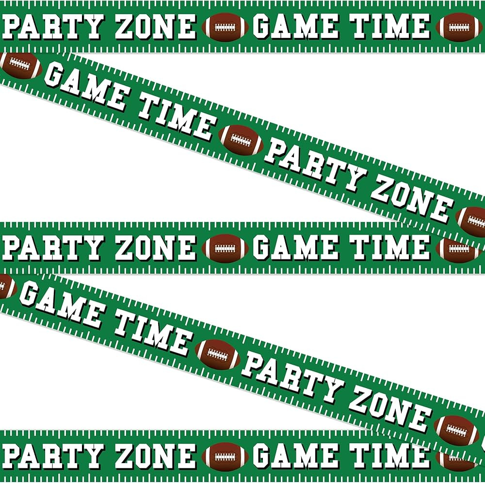 Football Party Banner | (2 Pcs) 8” Inch Tall X 25’ Feet Long | Football Banner Tape Decoratio... | Amazon (US)