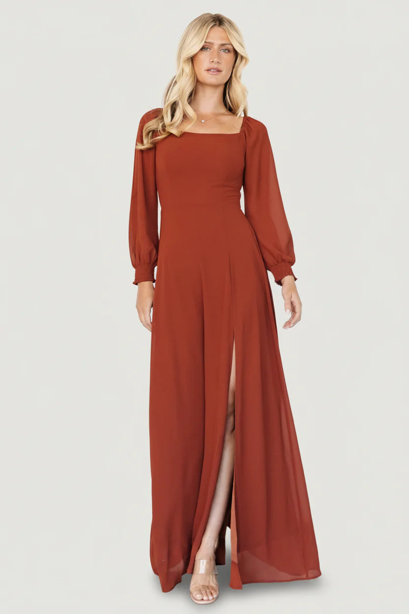 Giselle Chiffon Maxi Dress - Rust | Baltic Born | Baltic Born