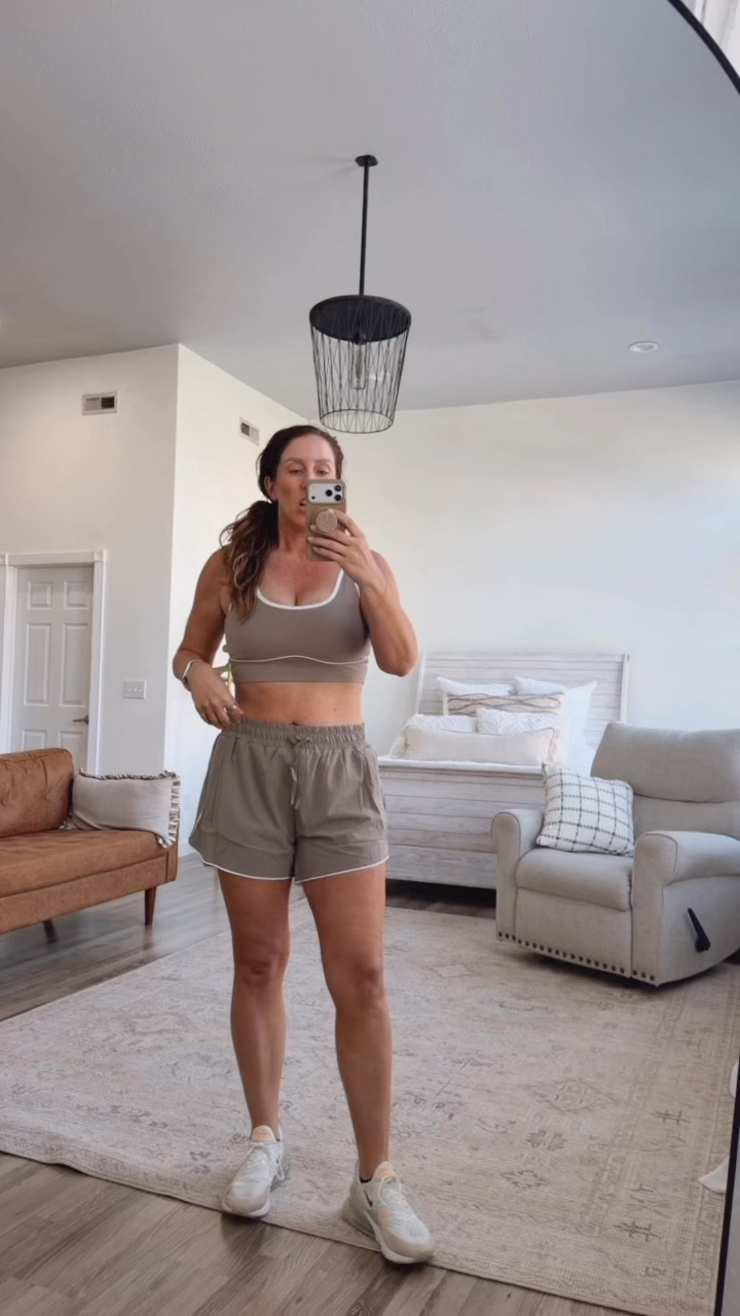Salt Project is always perfection but when you make it neutral colors I die! The bra is supporting and I love it stays off the trap muscles. The shorts have a wide waist band and don’t ride up when you walk or run- love the length on them and they have pockets!

#LTKootd #LTKTall #LTKActive