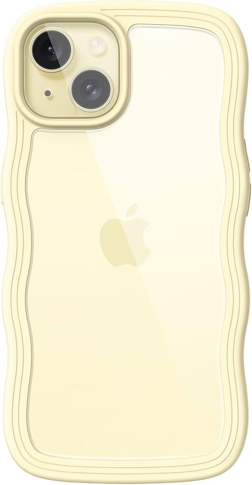 JETech Cute Case for iPhone 15 Plus 6.7-Inch, Wave Frame Curly Shape Shockproof Phone Cover for W... | Amazon (US)