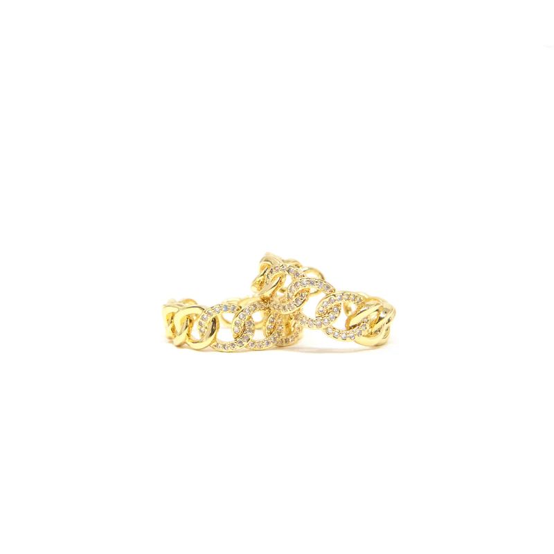 Adjustable Pave Accent Chain Link Ring | The Sis Kiss