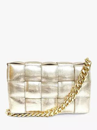 Apatchy Padded Woven Cross Body Bag, Gold | John Lewis (UK)