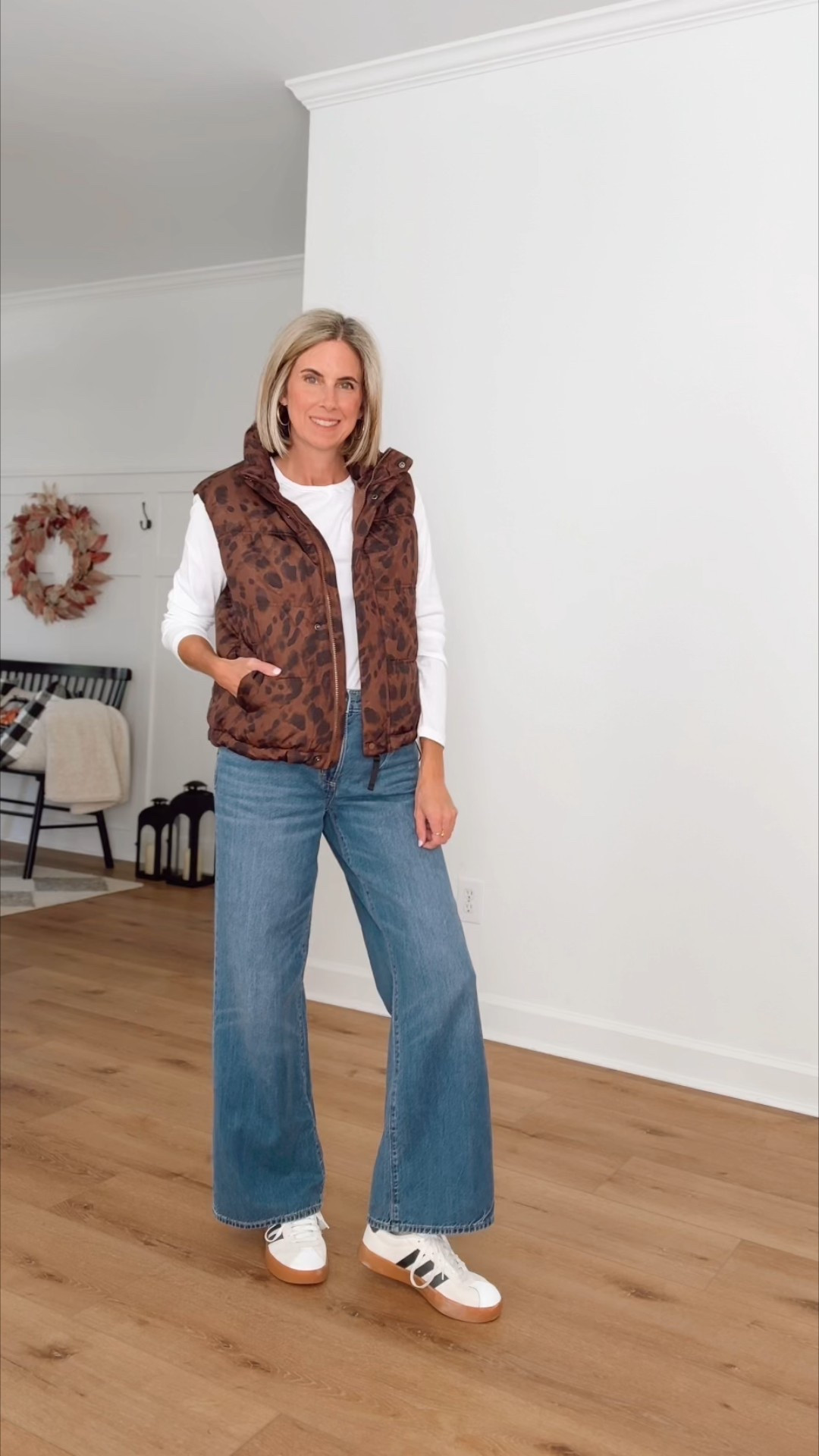 This leopard print puffer vest is 40% off right now! I love how it adds a fun pop to a simple jeans-and-tee outfit.
Wearing XS 

Comment SHOP below to receive a DM with the link to this post on my LTK ⬇ https://liketk.it/5s04p #ltkfindsunder50 #ltksalealert #ltkseasonal

#LTKSeasonal #LTKFindsUnder50 #LTKSaleAlert