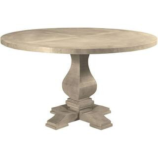 Cimarron 54-In. Mango Wood Round Pedestal Dining Table with Washed Wood Rustic Finish | The Home Depot