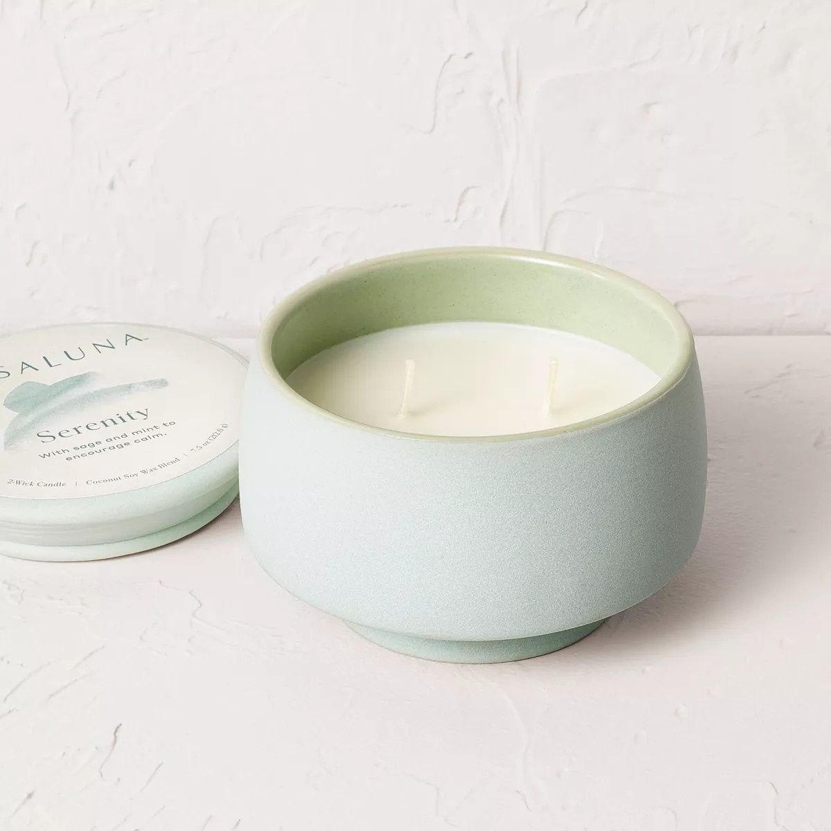 2 Wick Ceramic Jar Candle with Lid Serenity - Casaluna™ | Target