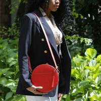 Leather Women's Ruby Round Crossbody Bag/ Full-Grain Vegetable Tanned Italian Leather/ Bright Red Circle Purse/ Gift For Her | Etsy (US)