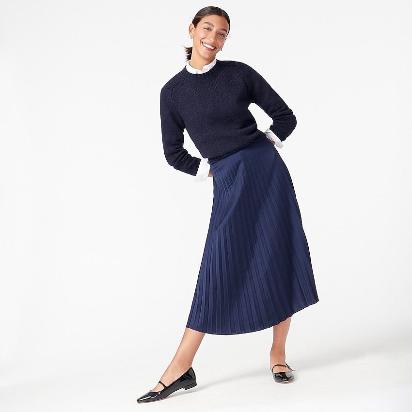 Pleated midi skirt | J. Crew US