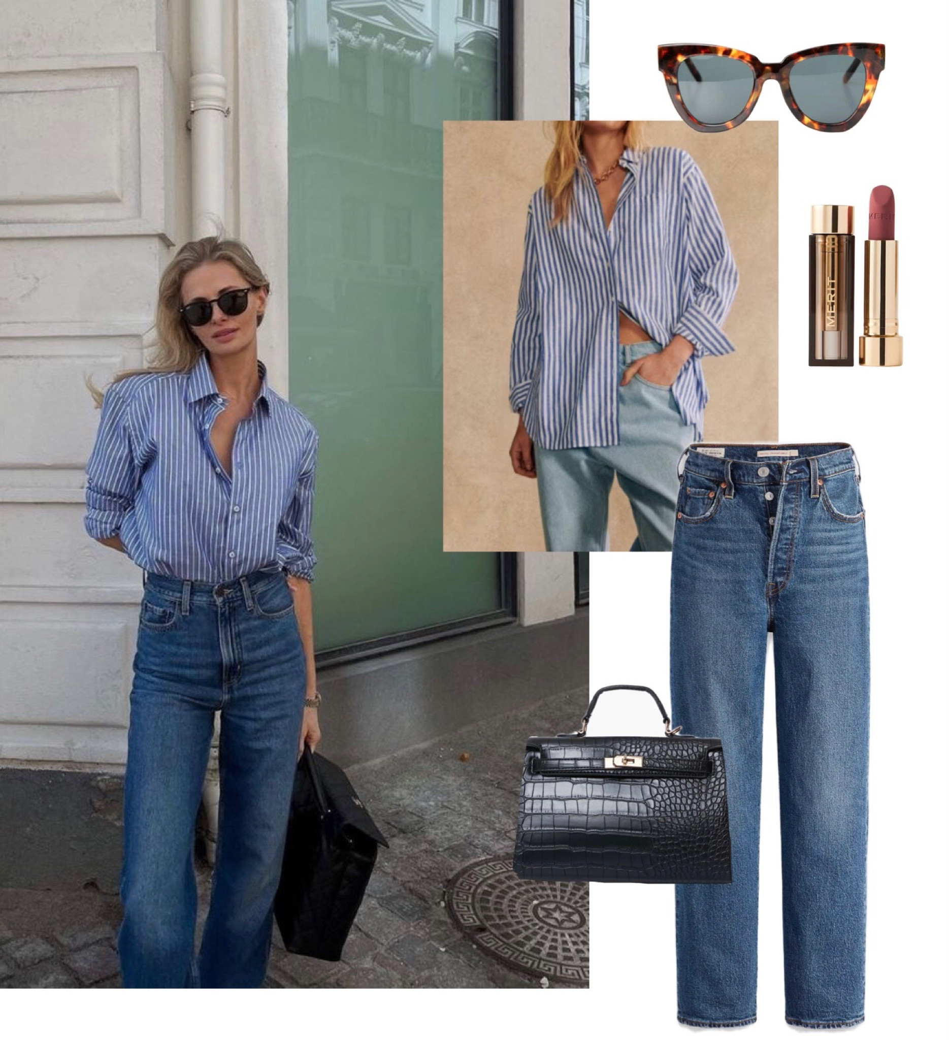 Everyday stripes 
〰️
Spring outfit ,stripes, striped shirt, merit, sunglasses, ootd, Levi’s, dupe 

#LTKfindsunder50 #LTKbeauty #LTKSeasonal