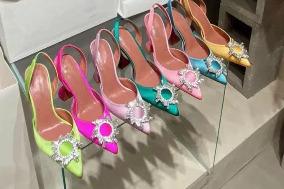 Heels Pumps With a Bucket Diamond Bow Summer Heels Colorful | Etsy | Etsy (US)