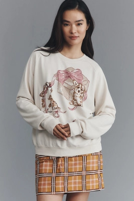 Maeve Animal Friends Crew-Neck Sweatshirt | Anthropologie (US)