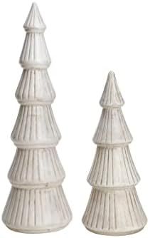WONDROUS' DECO Wooden Christmas Tree Set, Rustic White Tabletop Christmas Pine Tree Figurine, Des... | Amazon (US)