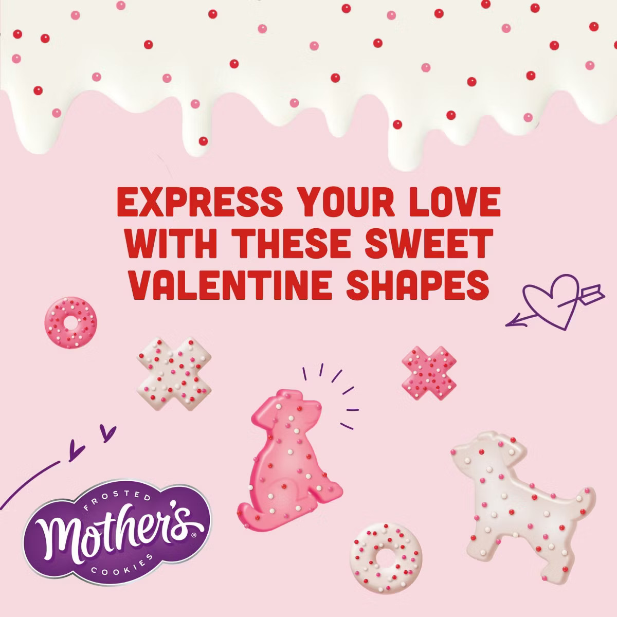 Mother's Valentine's Puppy Love X's and O's Cookies - 9oz | Target