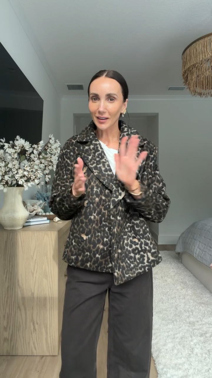 Target did not hold back with this leopard pea coat. The print makes such a statement, while the classic pea coat shape keeps it easy to style with denim, trousers, or simple neutrals all fall and winter.

Target leopard coat, leopard pea coat, Target coat, animal print jacket, Target fall fashion, fall coat, statement coat, leopard print coat, winter outerwear, Target fashion finds, women over 40 style, annabrstyle