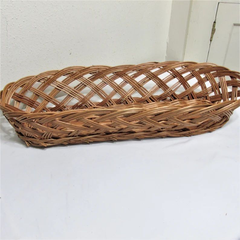 Bread Basket Narrow Vintage Woven Wicker - Etsy | Etsy (US)
