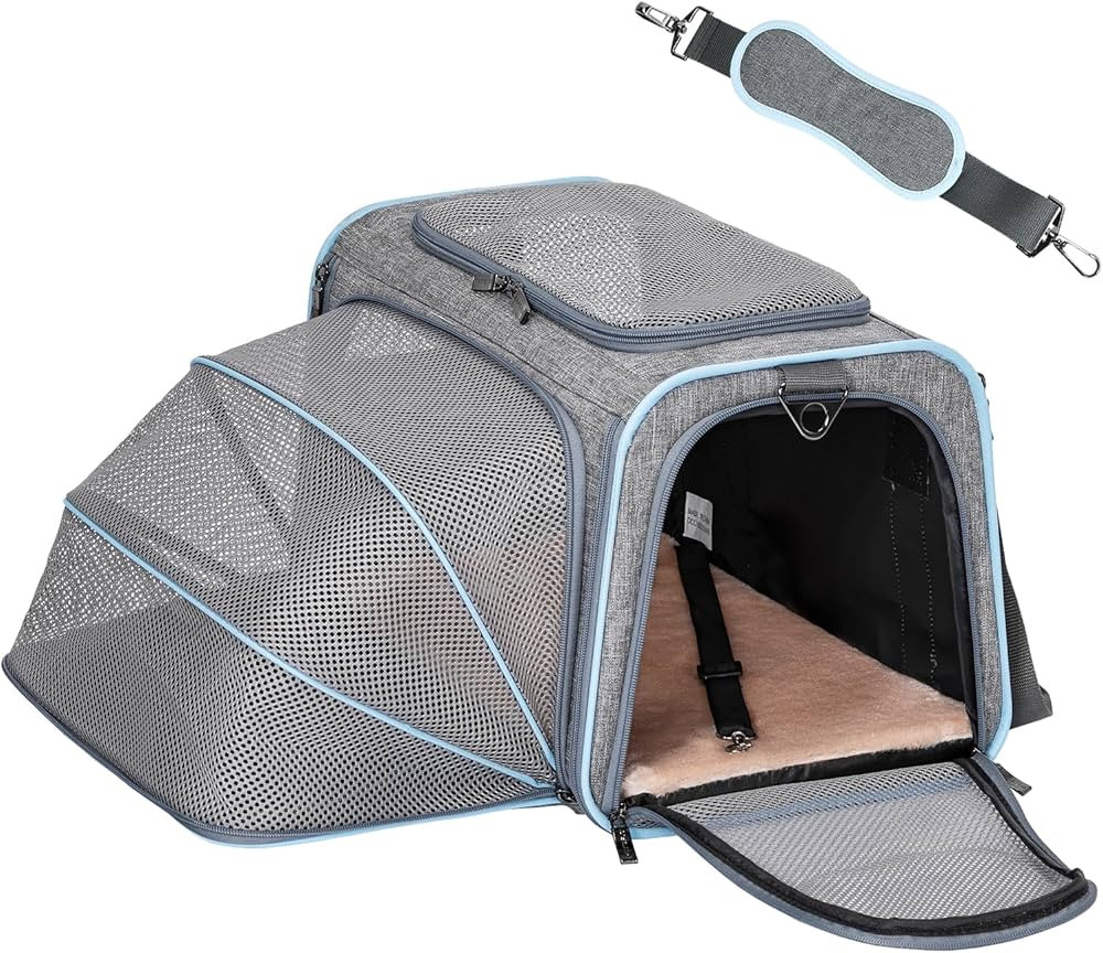 Petsfit Expandable Cat Carrier Dog Carriers,Airline Approved Soft-Sided Portable Pet Travel Washa... | Amazon (US)