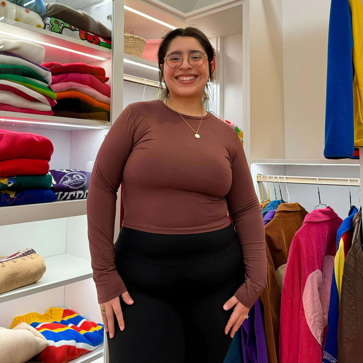 Long-Sleeve Fitted Top - Acorn | Shiny by Nature