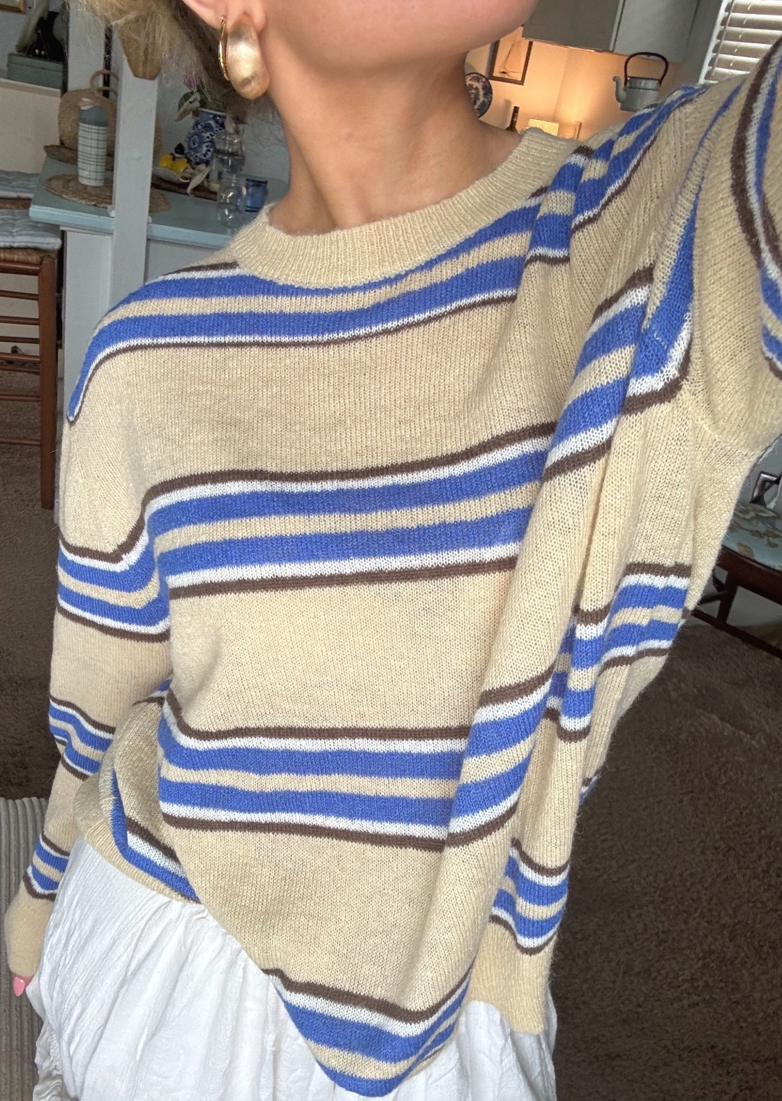 stripes is a primary color 🥥🤎 wearing this sweater is a medium for an oversized look! 

#LTKdayinmylife #LTKootd #LTKgrwm