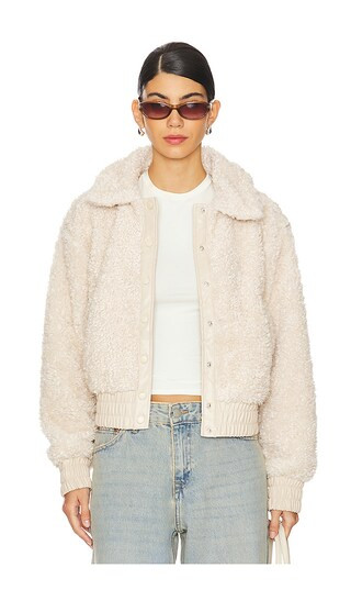 Libby Sherpa Jacket in Toasted Almond | Revolve Clothing (Global)
