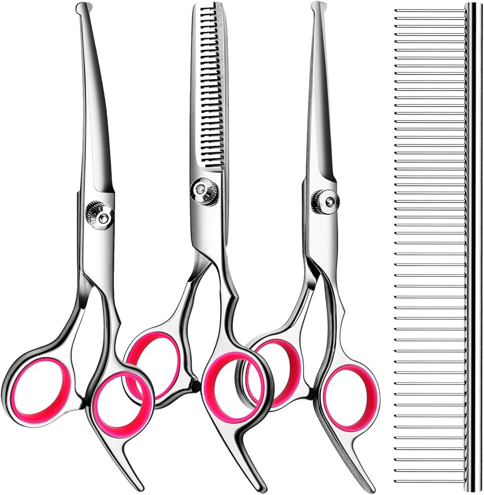 5 in1 Dog Grooming Scissors Kit, Professional Dog Scissors for Grooming with Safety Round Tips, T... | Amazon (US)