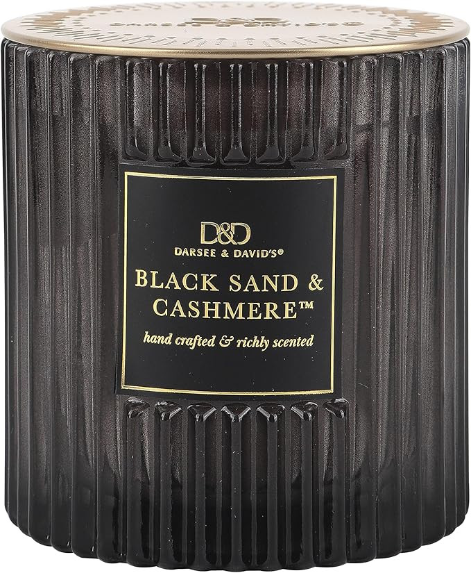 Darsee & David's, Black Sands & Cashmere Ribbed Candle, 10 Ounces | Amazon (US)