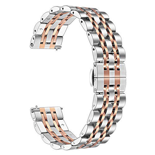 Morsey Compatible with Samsung Galaxy Watch (42mm)/Galaxy Watch Active/Active2 Bands, 20mm Stainless | Amazon (US)