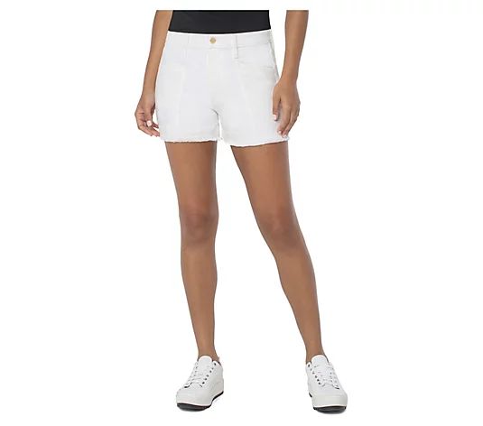Liverpool Los Angeles Seamed Short with Fray Hem | QVC