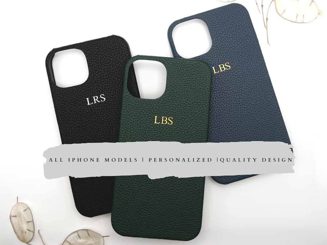 Personalized leather iPhone Case, Custom Monogram initial iPhone 14, 13,12,11,Xr, X,8,7, Mini, Pr... | Etsy (US)
