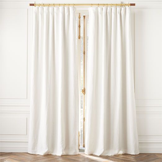 Warm White Linen Blackout Window Curtain Panel 48"x120'' + Reviews | CB2 | CB2