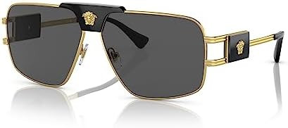 Versace Man Sunglasses Gunmetal Frame, Green Lenses, 63MM | Amazon (US)