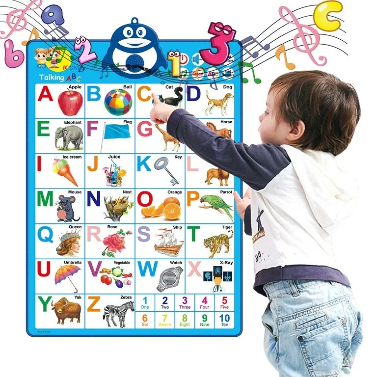 Richgv Interactive Abcs and 123s Learning Poster, Electronic Alphabet Wall Chart, Toddler Learnin... | Walmart (US)