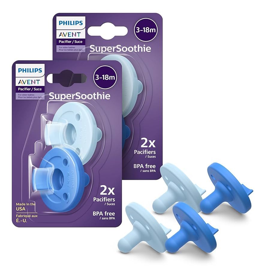 Philips Avent Soothie Orthodontic Baby Pacifiers, 100% Silicone Pacifiers, One Piece, BPA-Free, f... | Amazon (US)