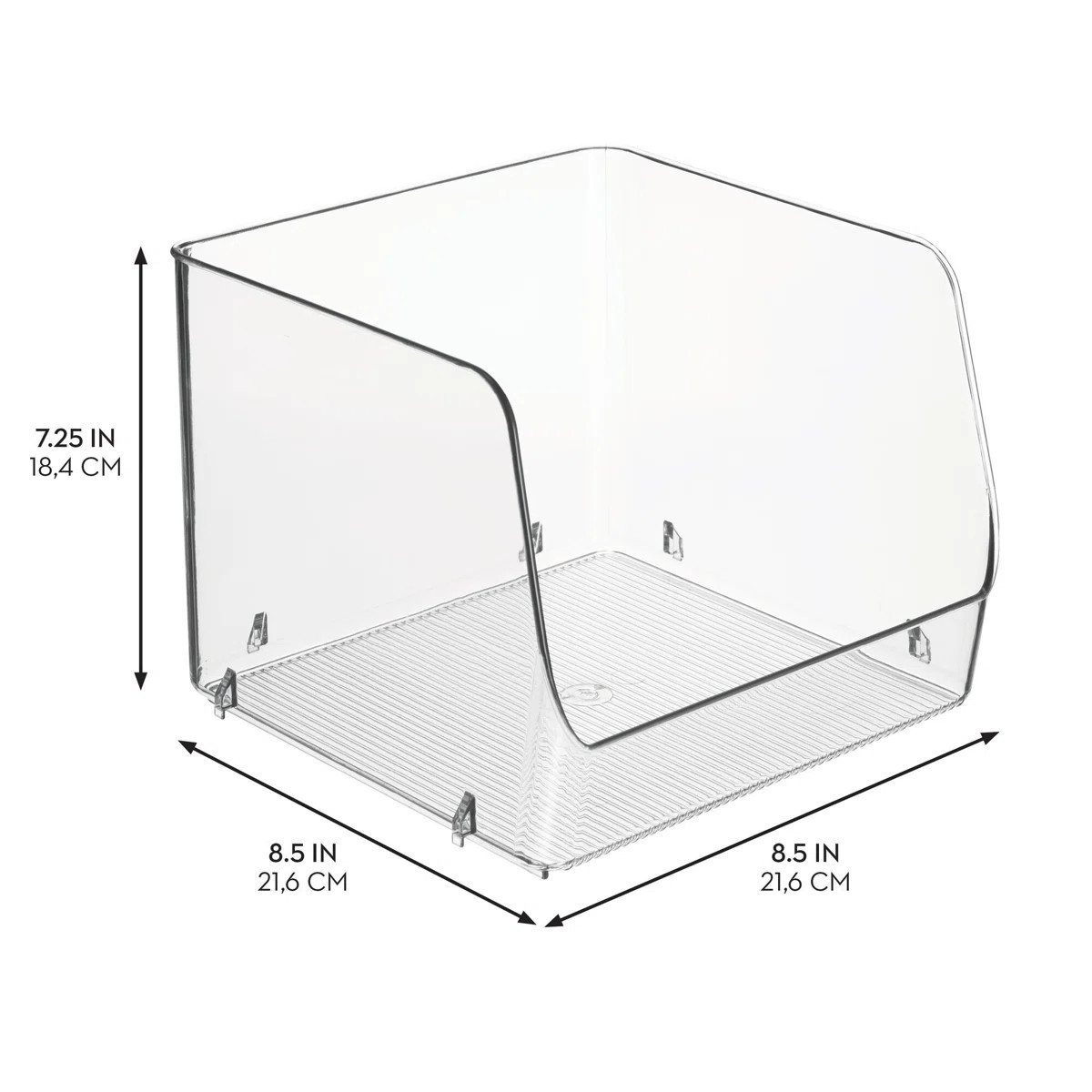 iDesign Stackable Open-Front Storage Bins for Kitchen and Pantry Organization - Set of 4 - Clear | Wayfair North America