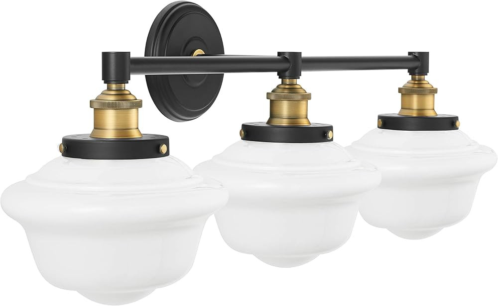Linea di Liara Lavagna Farmhouse Matte Black Bathroom Light Fixtures Over Mirror Black and Gold 3... | Amazon (US)