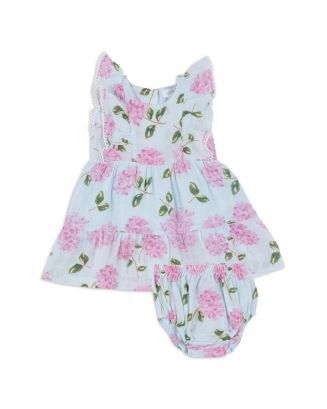 Girls' Hydrangeas Cotton Muslin Picot Trim Edge Dress & Diaper Cover Set - Baby | Bloomingdale's (US)