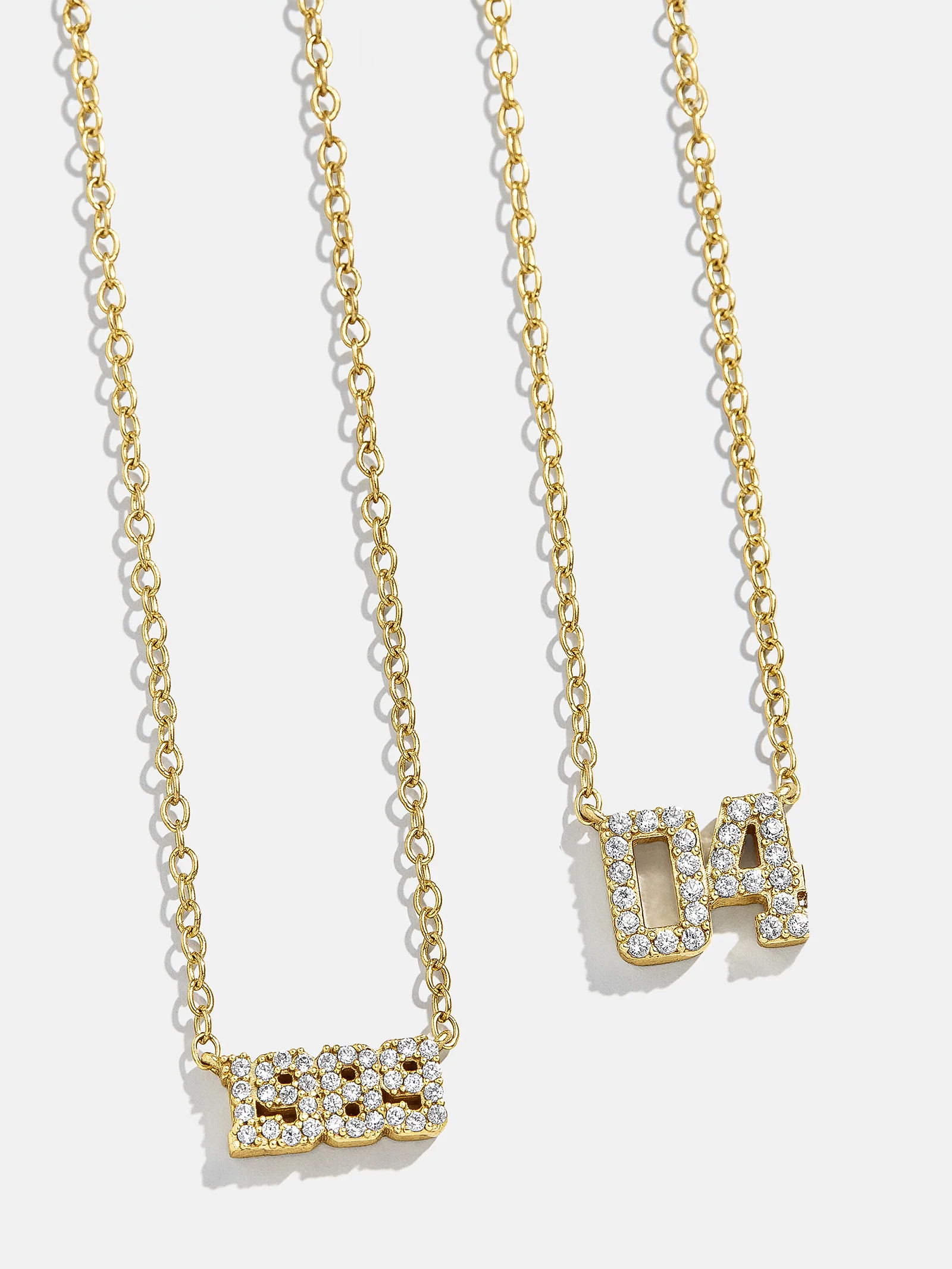 18K Gold Varsity Font Custom Number Necklace - Varsity Font Numbers | BaubleBar