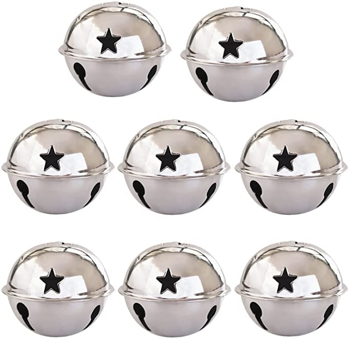8 Pieces Jingle Bells Christmas Star Bells 2.56 Inches Craft Bells Ornament for Christmas DIY Dec... | Amazon (US)