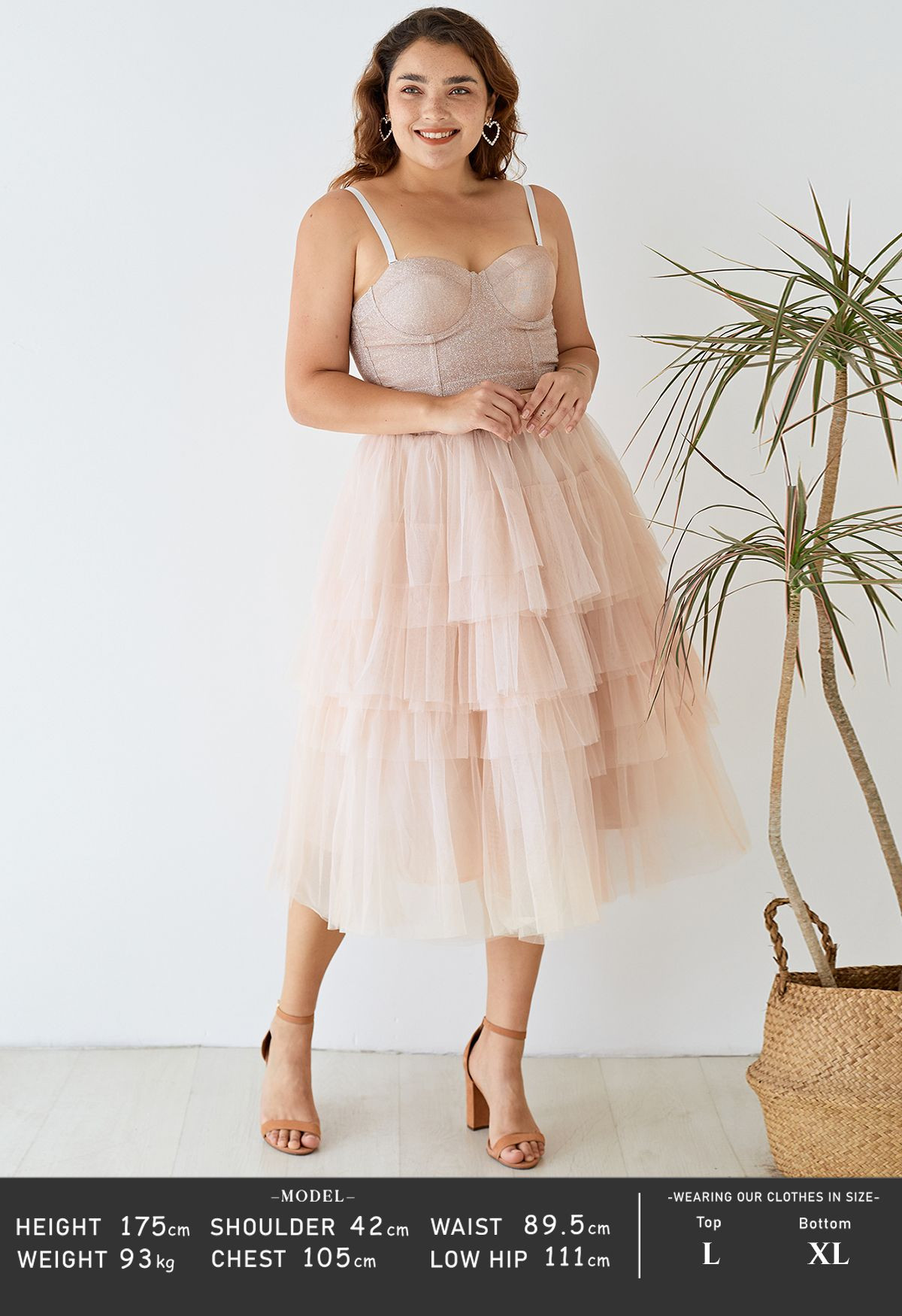 Dazzling Shiny Bustier Crop Top in Apricot | Chicwish