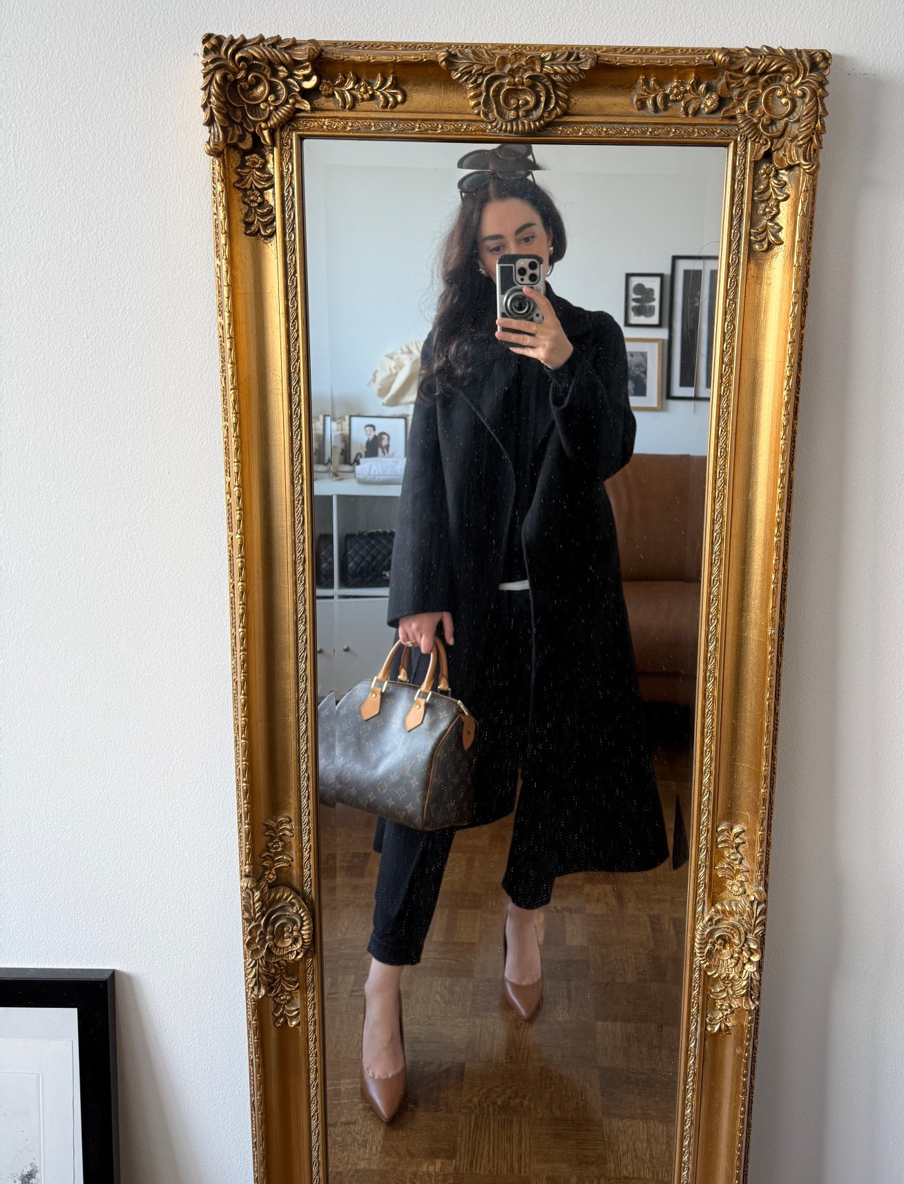 Coat: Mango
Sweater: Everlane
T-shirt: Zara
Jeans: Sezane
Heels: Sam Edelman
Bag: Louis Vuitton
Sunglasses: Celine

#LTKPetite #LTKootd