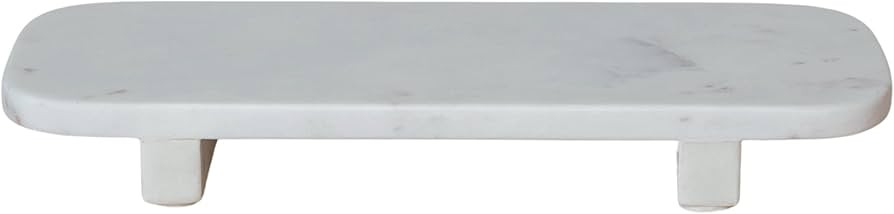 Bloomingville Marble Footed Serving Pedestal, White | Amazon (US)